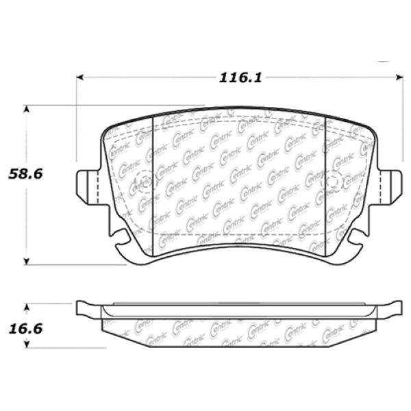 Disc Brake Pad Set - Rear for 1991-2012 Bentley Continental (Centric 104.10180)