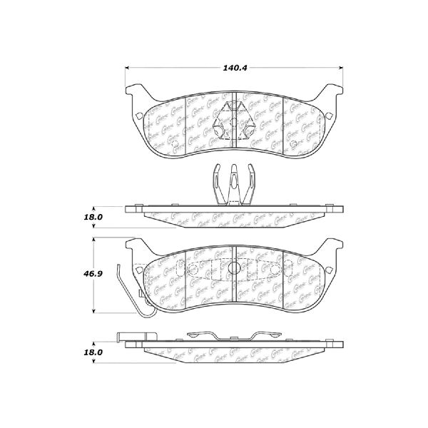 Disc Brake Pad Set - Rear for 2004-2008 Chrysler Pacifica (Centric 301.09980)