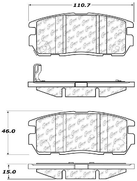 Disc Brake Pad Set - Rear for 2008-2010 Saturn Vue (Centric 105.12750)
