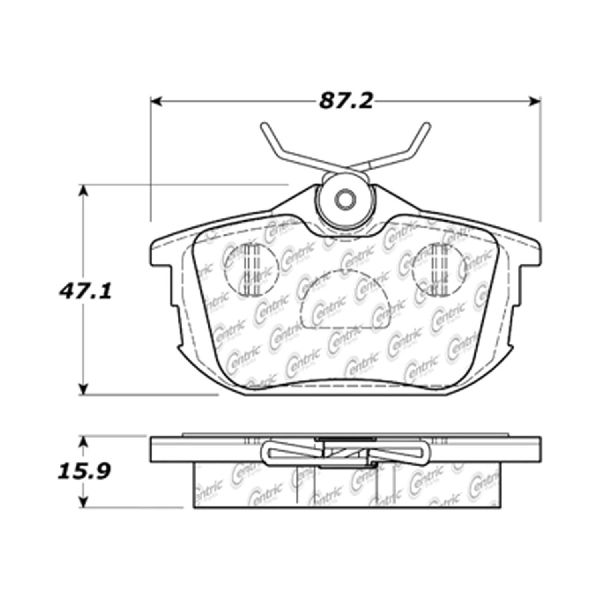 Disc Brake Pad Set - Rear for 1999-2012 Volvo S40 (Centric 300.08380)