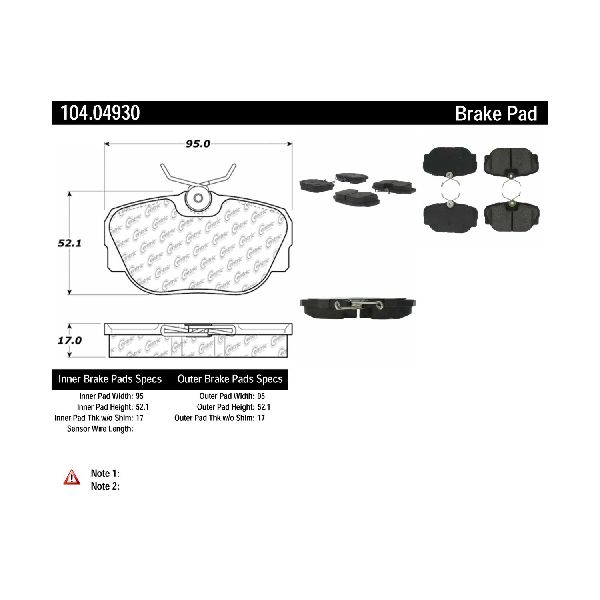 Disc Brake Pad Set - Front for 1987-1993 Saab 900 (Centric 104.04930)