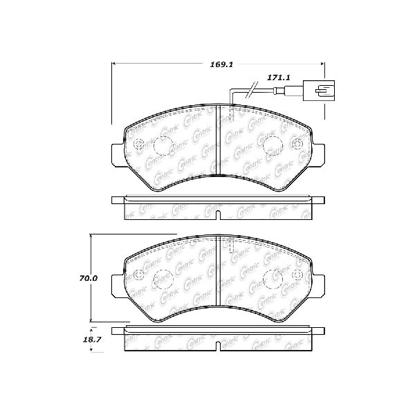Disc Brake Pad Set - Front for 2016-2017 Peugeot Manager (Centric 104.15401)