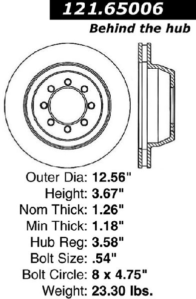 Disc Brake Rotor - Front for 1975-1994 Ford E-350 Econoline (Centric 121.65006)