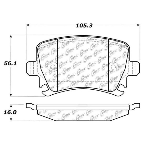 Disc Brake Pad Set - Rear for 2005-2011 Audi A6 (Centric 104.11080)