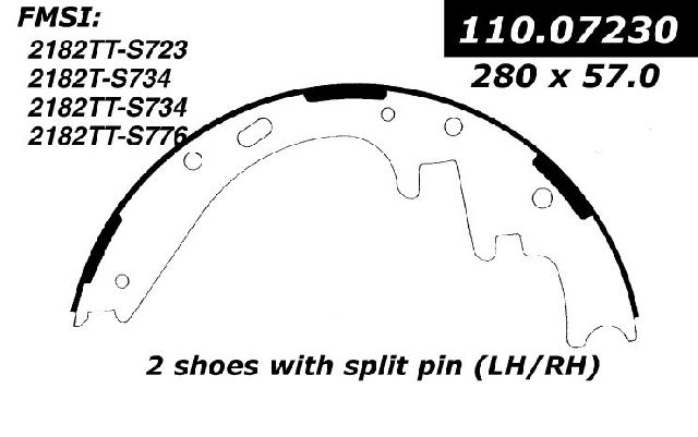 Drum Brake Shoe - Rear for 2000-2004 Dodge Dakota (Centric 111.07230)