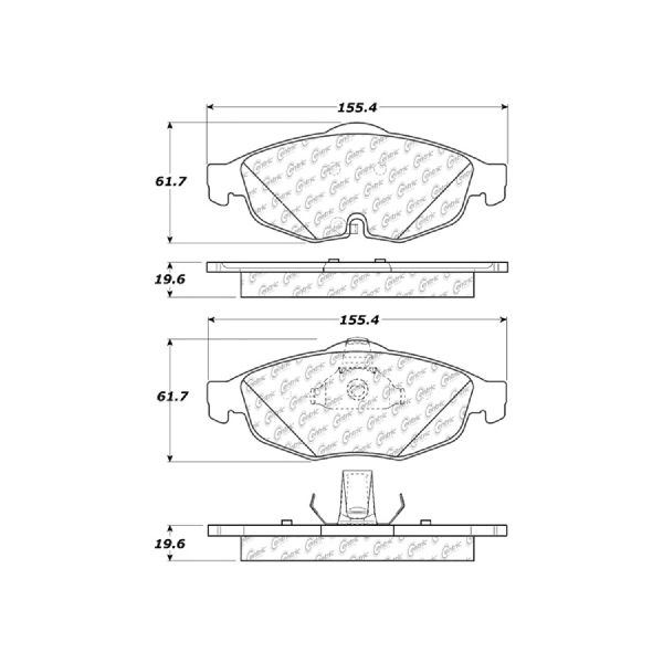 Disc Brake Pad Set - Front for 2001-2010 Chrysler Cirrus (Centric 301.08690)