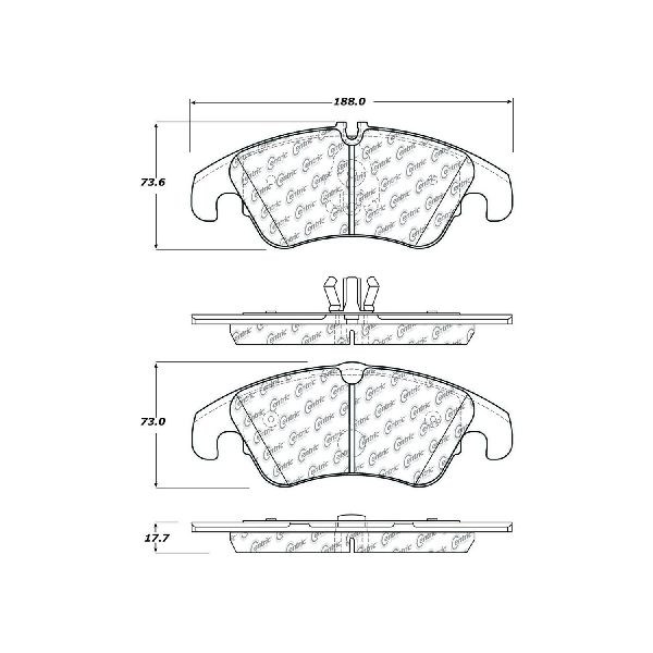 Disc Brake Pad Set - Front for 2009-2016 Audi A4 (Centric 104.13220)