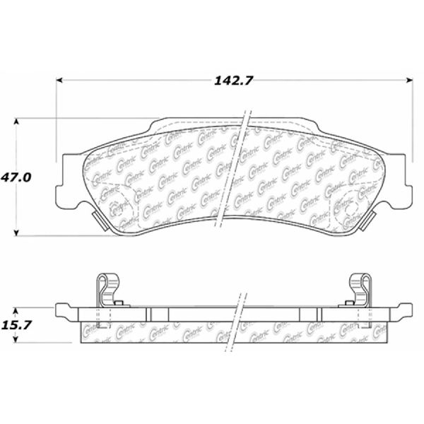 Centric Disc Brake Pad Set  Rear 