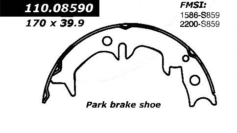Parking Brake Shoe - Rear for 1988-2011 Toyota Camry (Centric 111.08590)