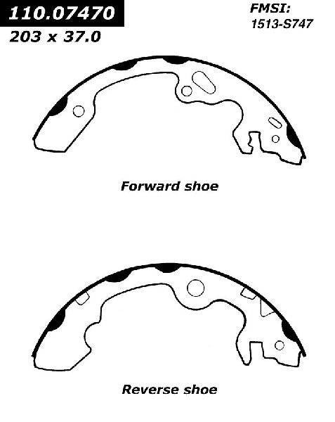 Drum Brake Shoe - Rear for 2000-2011 Ford Focus (Centric 111.07470)