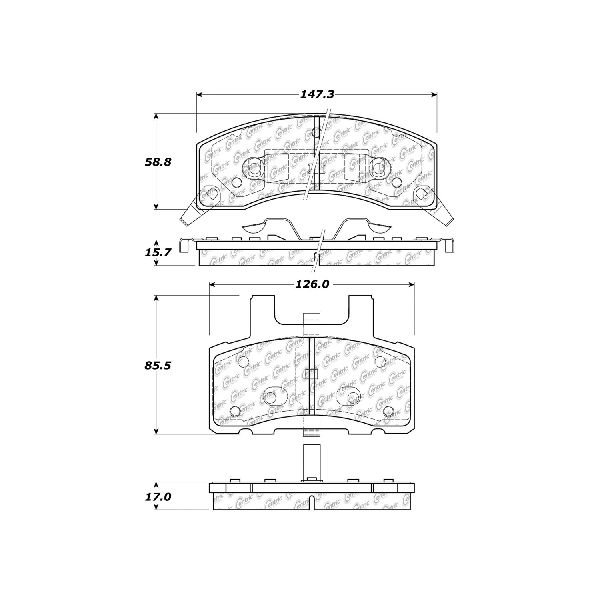 Disc Brake Pad Set - Front for 1995-1996 GMC C3500HD (Centric 301.03700)