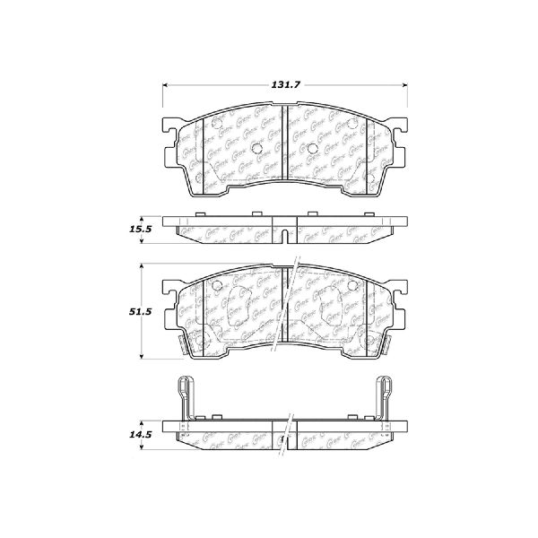 Disc Brake Pad Set - Front for 1993-2002 Mazda 626 (Centric 104.06370)