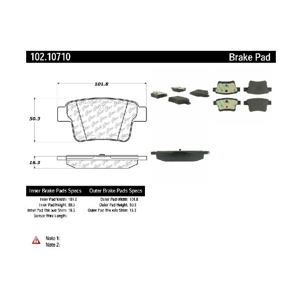 Disc Brake Pad Set - Rear for 2005-2007 Ford Freestyle (Centric 102.10710)