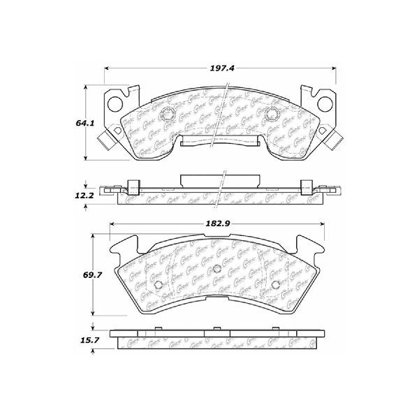Disc Brake Pad Set - Front for 1994-1996 Chevrolet Impala (Centric 104.06140)