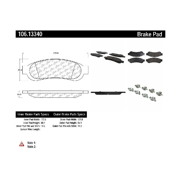 Disc Brake Pad Set - Rear for 2011-2012 Ford F-350 (Centric 106.13340)