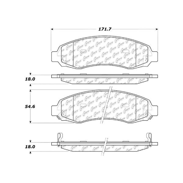 Centric Disc Brake Pad Set  Front 