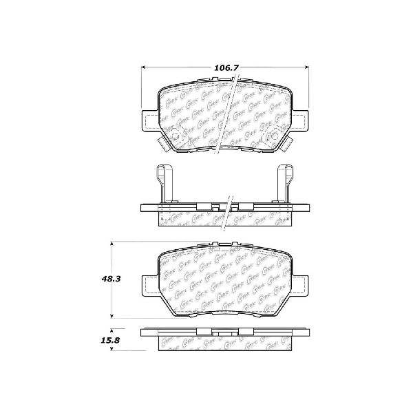 Disc Brake Pad Set - Rear for 2005-2012 Acura RL (Centric 105.10900)
