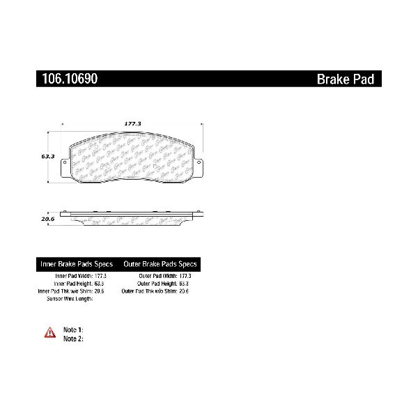 Disc Brake Pad Set - Front for 2011-2012 Ford F-350 (Centric 106.10690)