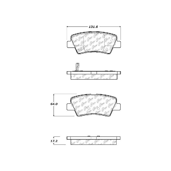 Disc Brake Pad Set - Rear for 2009-2015 Hyundai Sonata (Centric 103.14450)