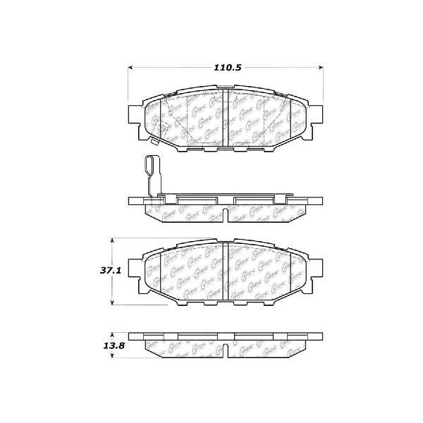Disc Brake Pad Set - Rear for 2013-2015 Subaru XV (Centric 104.11140)