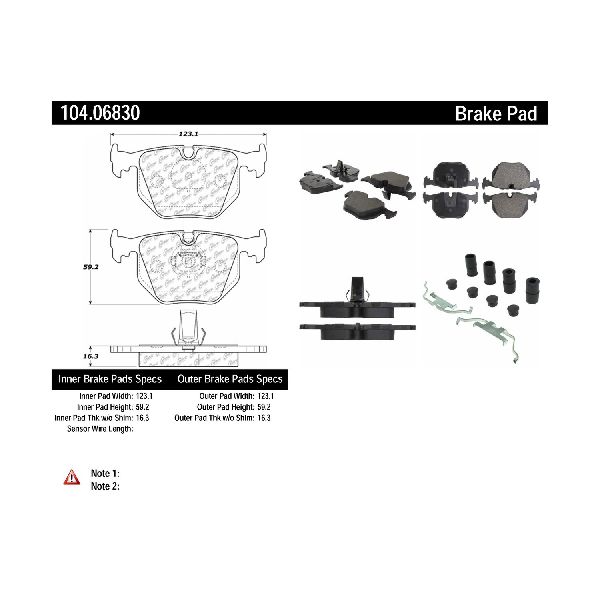 Disc Brake Pad Set - Rear for 1999-2003 BMW M5 (Centric 104.06830)