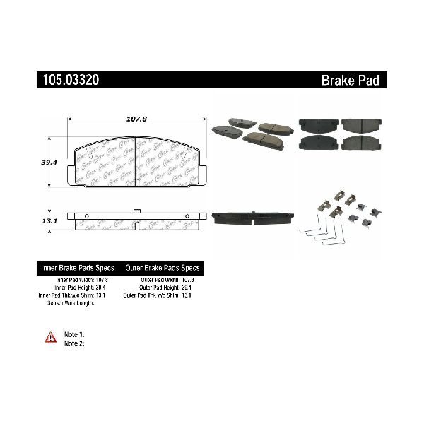 Disc Brake Pad Set - Rear for 2003 Mazda Protege (Centric 105.03320)