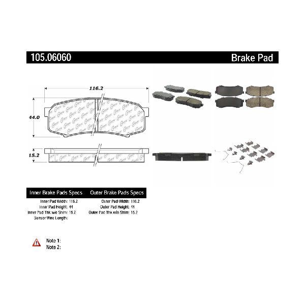 Disc Brake Pad Set - Rear for 2003-2009 Lexus GX470 (Centric 105.06060)