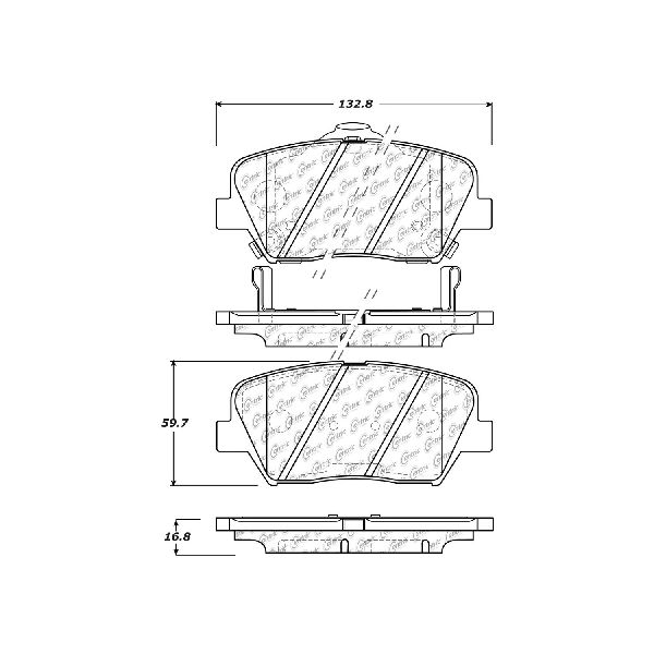 Disc Brake Pad Set - Front for 2014-2016 Kia Rondo (Centric 105.14320)
