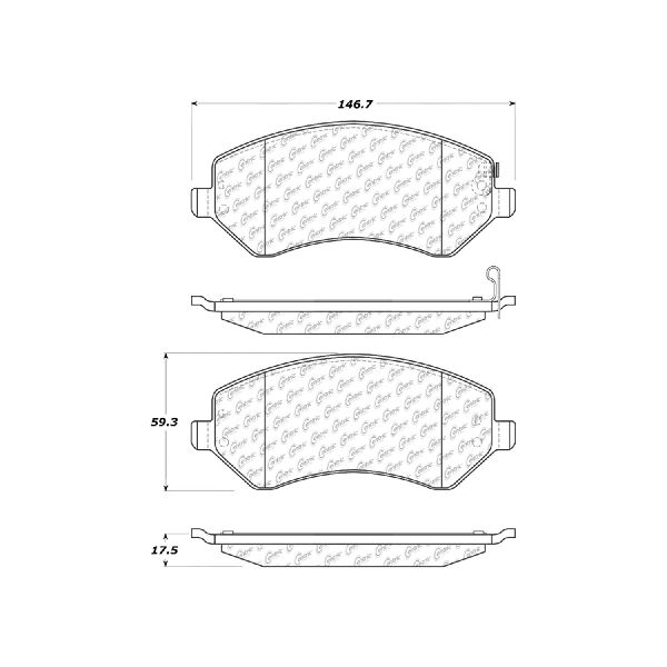 Disc Brake Pad Set - Front for 2001-2008 Chrysler Voyager (Centric 103.08560)
