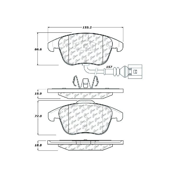 Disc Brake Pad Set - Front for 2012-2021 Volkswagen Passat (Centric 105.13750)