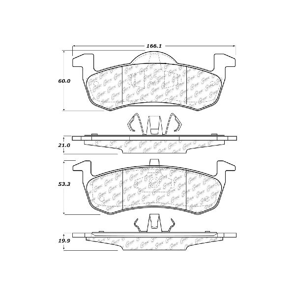 Disc Brake Pad Set - Rear for 2007-2017 Lincoln Navigator (Centric 105.12790)
