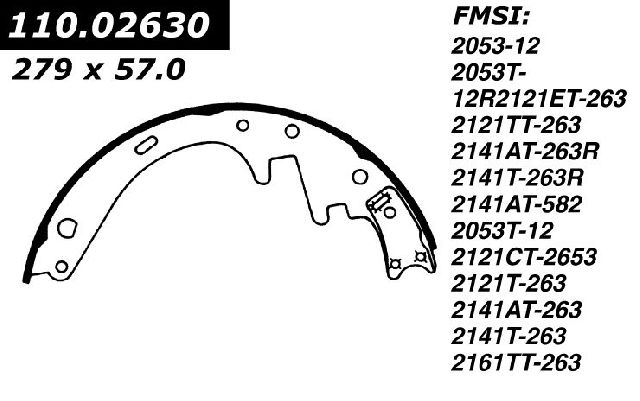 Drum Brake Shoe - Front, Rear for 1957-1972 Ford Custom (Centric 111.02630)