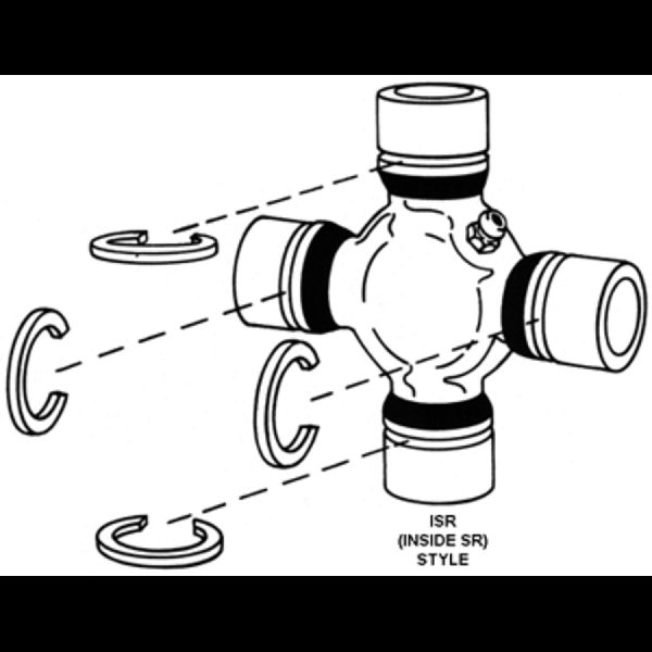 Universal Joint - Rear Driveshaft at Rear Axle, Rear Driveshaft at Support Bearing, Rear Driveshaft at Transmission for 1957-1959 Dodge D100 Pickup (Dana Spicer Chassis 5-1200X)