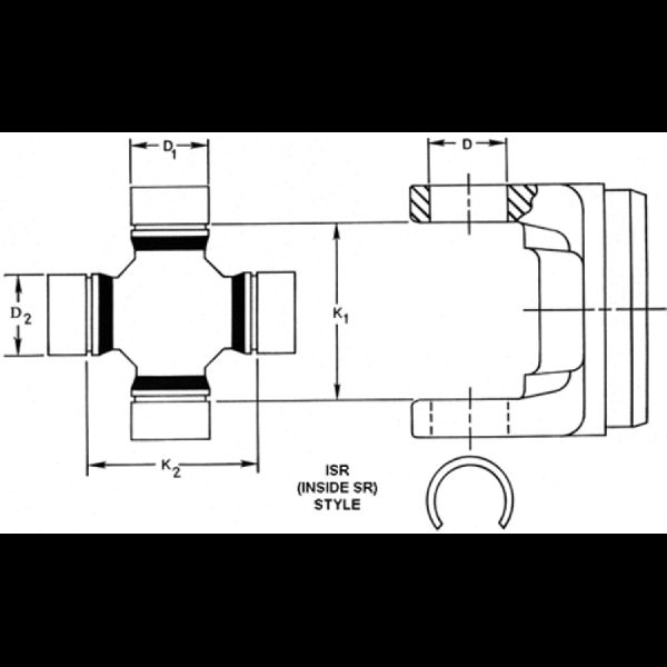 Universal Joint - Intermediate Shaft Front Joint for 1984-1988 Dodge Mini Ram (Dana Spicer Chassis 5-789X)