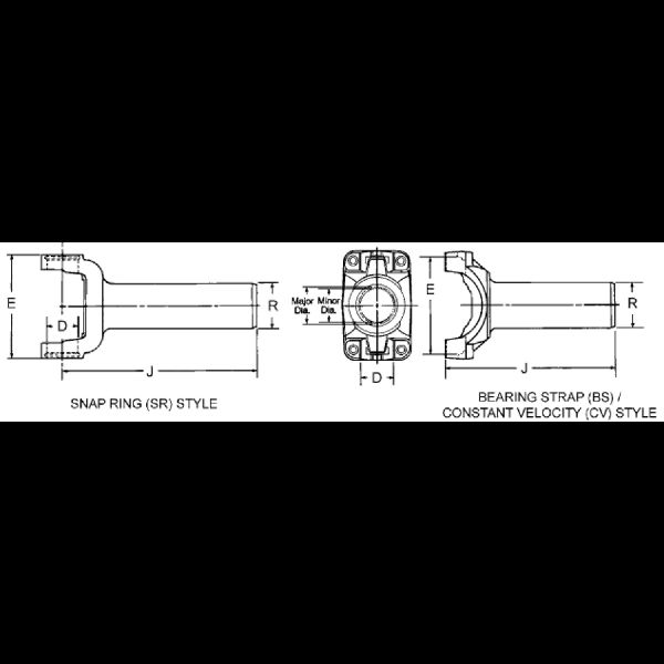 Dana Spicer Chassis Drive Shaft Transmission Slip Yoke  Rear Driveshaft at Transmission 