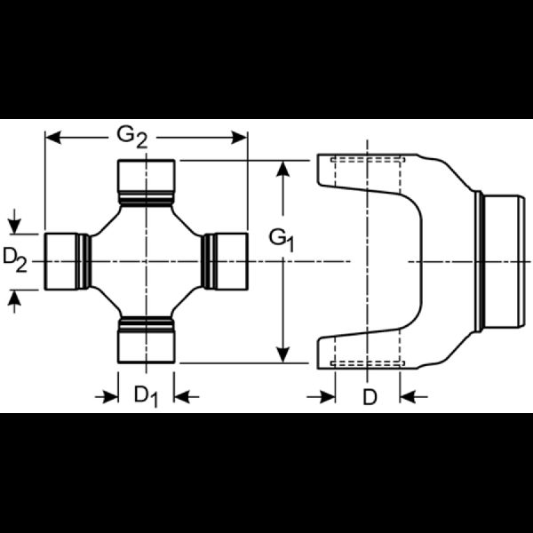 Universal Joint - Rear Driveshaft at Support Bearing for 1998-2003 Mercedes-Benz ML320 (Dana Spicer Chassis 5-1310-1X)