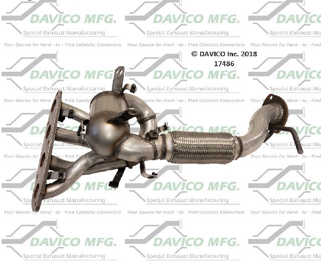 Catalytic Converter - Front for 2014-2016 Mazda 3 (Davico Converters 17486)
