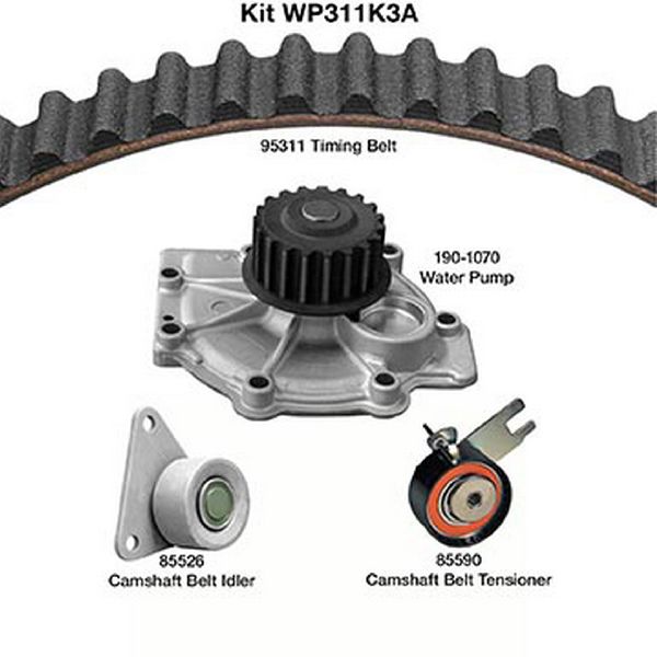Engine Timing Belt Kit with Water Pump for 2007-2010 Volvo C30 (Dayco WP311K3A)