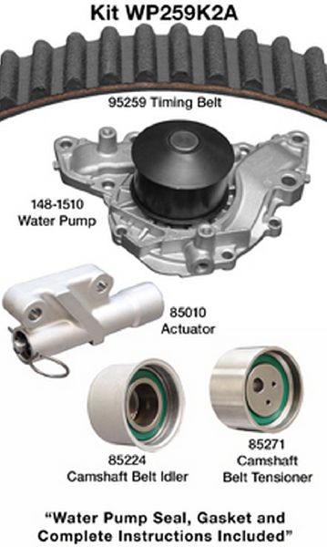 Engine Timing Belt Kit with Water Pump for 2000-2005 Mitsubishi Eclipse (Dayco WP259K2A)