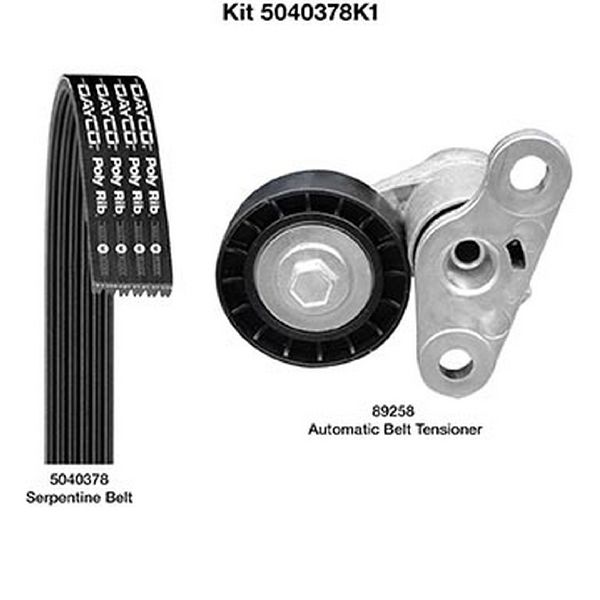 Serpentine Belt Drive Component Kit - Air Conditioning and Tensioner for 2008 GMC Envoy (Dayco 5040378K1)