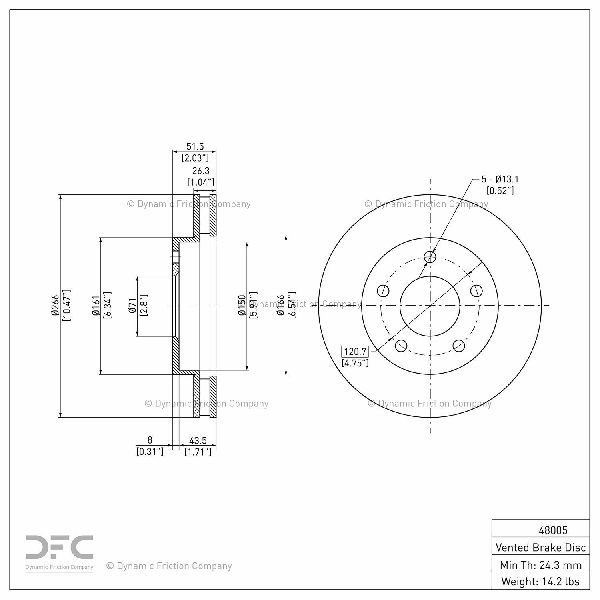 Disc Brake Rotor - Front, Rear for 1979-1985 Cadillac Eldorado (Dynamic Friction 604-48005)
