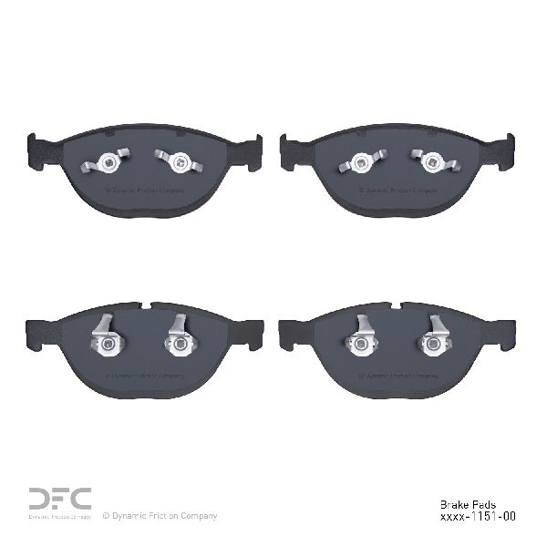 Disc Brake Pad Set - Front for 2004-2012 Rolls-Royce Phantom (Dynamic Friction 1551-1151-00)