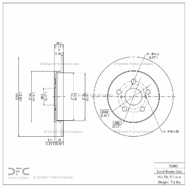 Disc Brake Rotor - Rear for 2011-2014 Lexus CT200h (Dynamic Friction 604-76083)