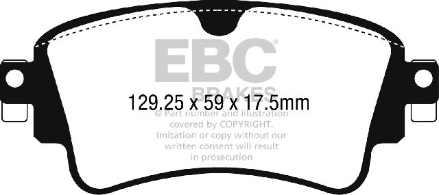 Disc Brake Pad Set - Rear for 2017-2020 Audi A4 (EBC Brakes DP32254C)