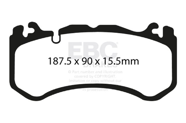 Disc Brake Pad Set - Front for 2013-2018 Mercedes-Benz G63 AMG (EBC Brakes DP31939C)