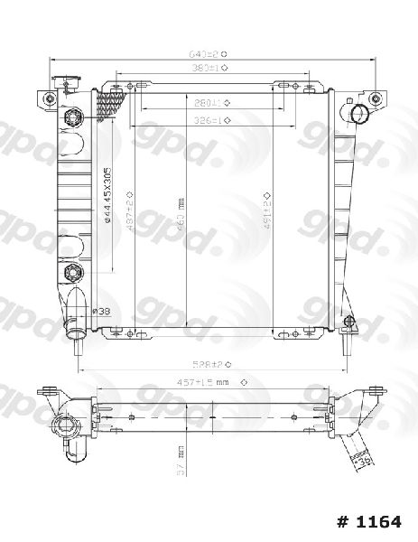 Radiator for 1991-1994 Ford Explorer (Global Parts 1164C)