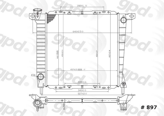 Radiator for 1991-1994 Ford Explorer (Global Parts 897C)