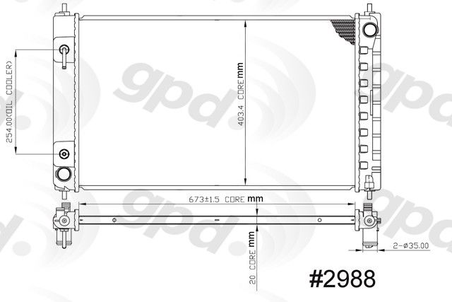 Radiator for 2007-2018 Nissan Altima (Global Parts 2988C)