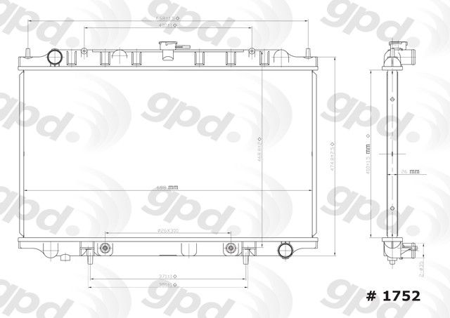Radiator for 1994-1999 Nissan Maxima (Global Parts 1752C)