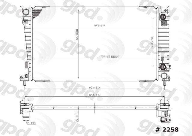 Radiator for 2004-2007 Ford Freestar (Global Parts 2258C)